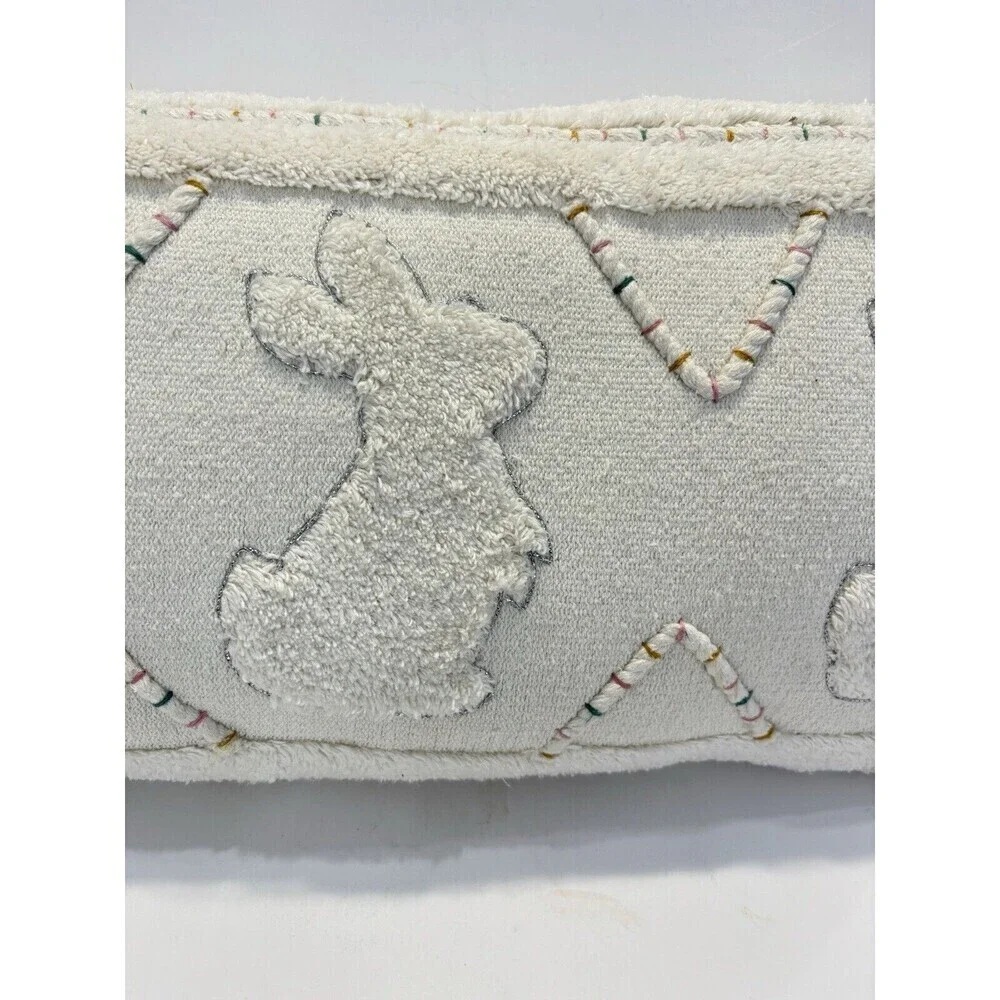 Chenille Rabbit Easter Bunny Pillow Décor Country Cottage  24